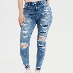 Curvy high-rise ripped jeans
